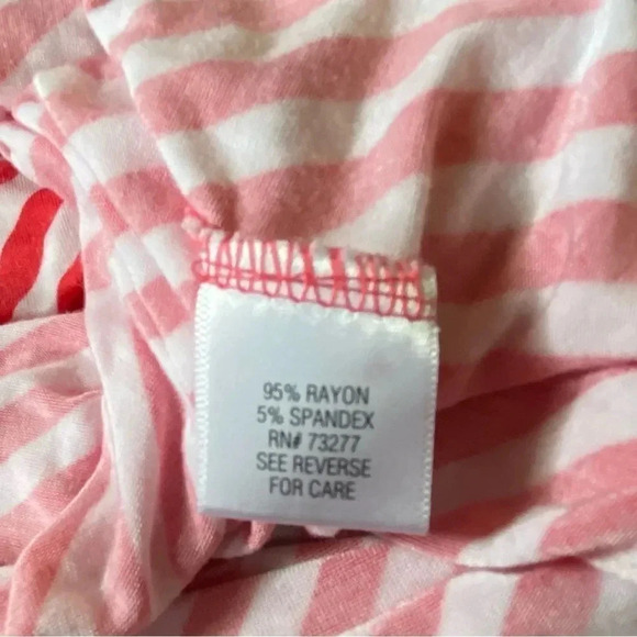 Apt‎ 9 3X Top Shirt Red White Striped Sleeveless V Neck Asymmetrical Stretch - Picture 6 of 7